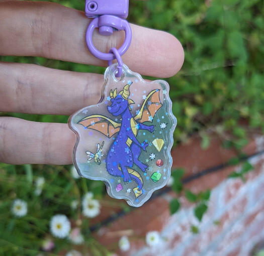 Spyro holo keychain