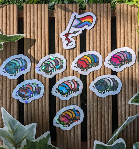 Pride Pikmin and Isopod Stickers